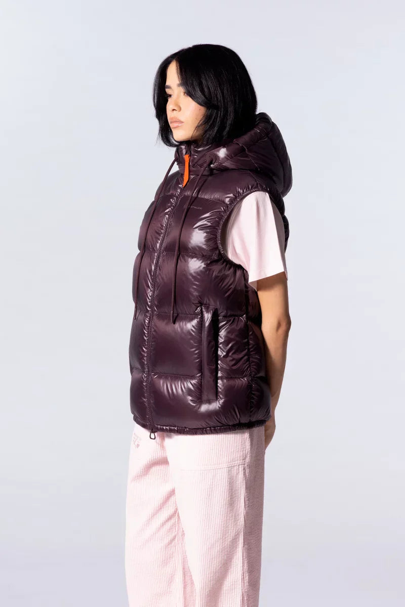 Doudoune mixte sans manches à capuche Cesar