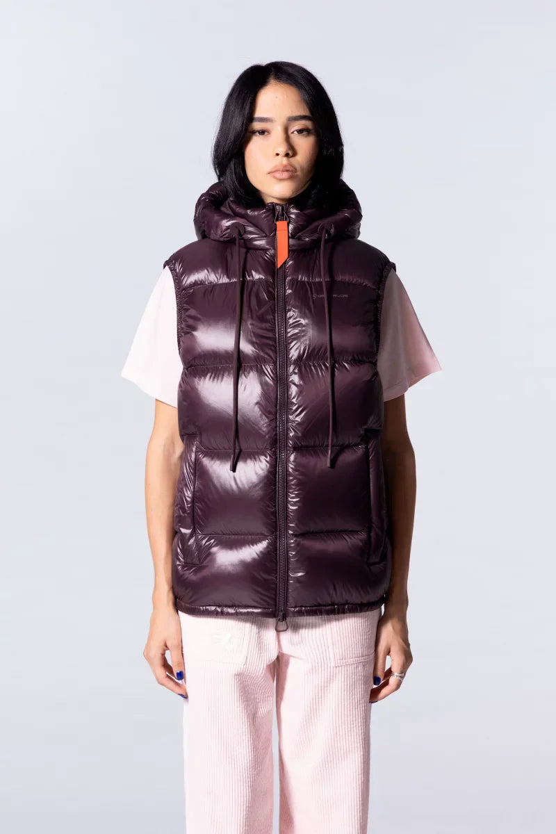 Doudoune mixte sans manches à capuche Cesar