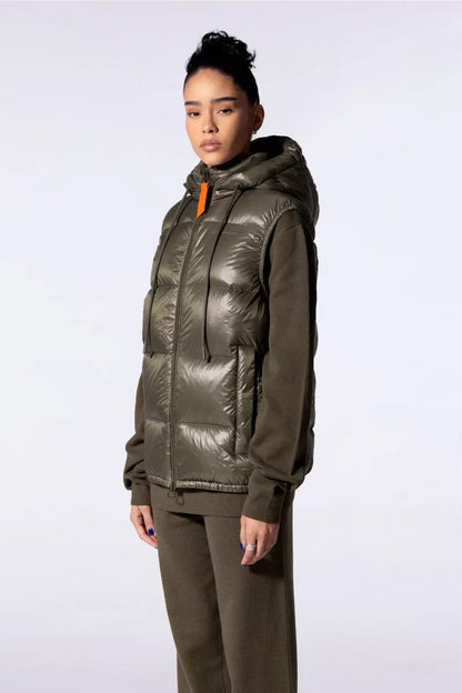 Doudoune mixte sans manches à capuche Cesar