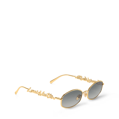 Lunettes de soleil rondes en métal LV Script